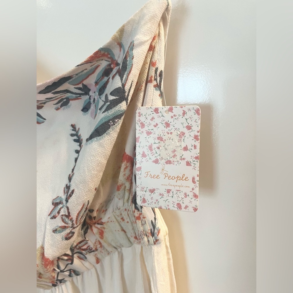 Free People Floral Wide Leg Jumpsuit - Cream and Pink - Picture 6 of 11